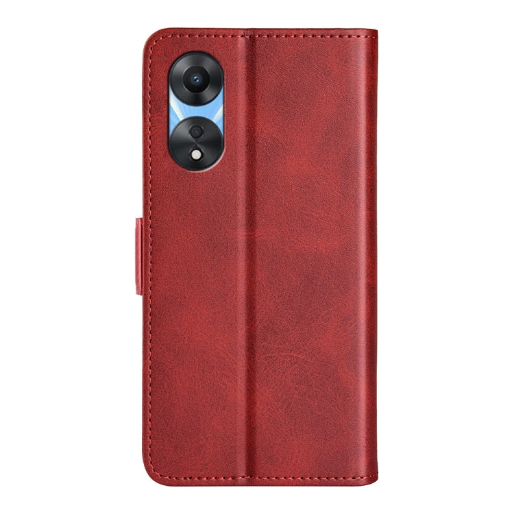 For OPPO A58 Dual-side Magnetic Buckle Horizontal Flip Leather Phone Case