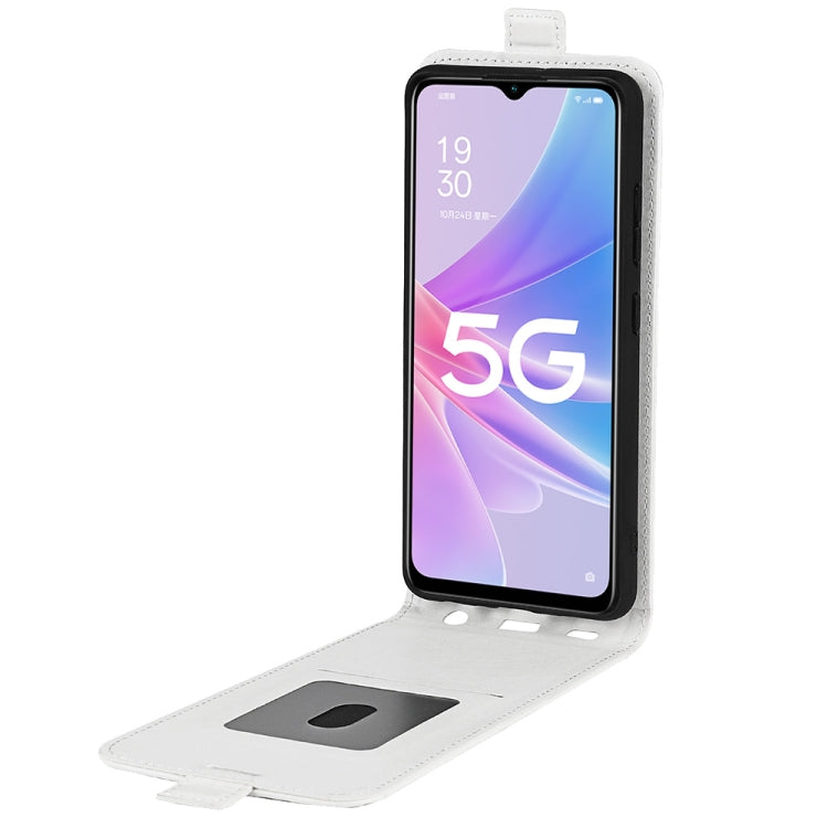 For OPPO A58 R64 Texture Single Vertical Flip Leather Phone Case