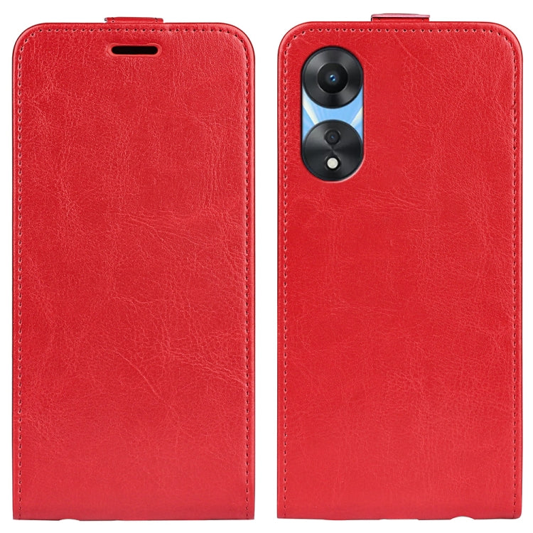 For OPPO A58 R64 Texture Single Vertical Flip Leather Phone Case