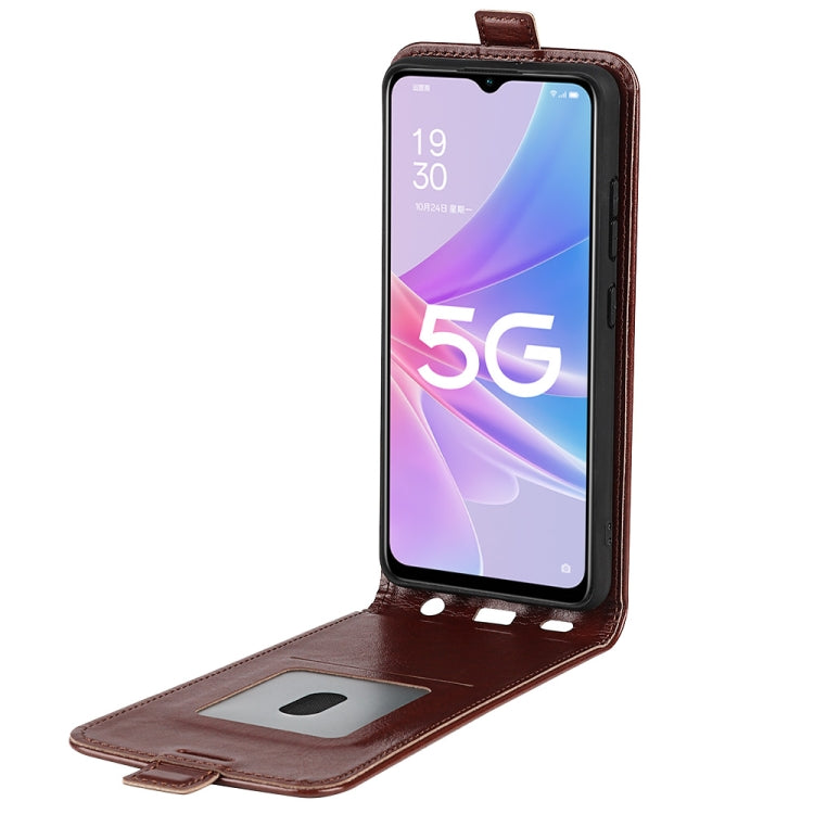 For OPPO A58 R64 Texture Single Vertical Flip Leather Phone Case