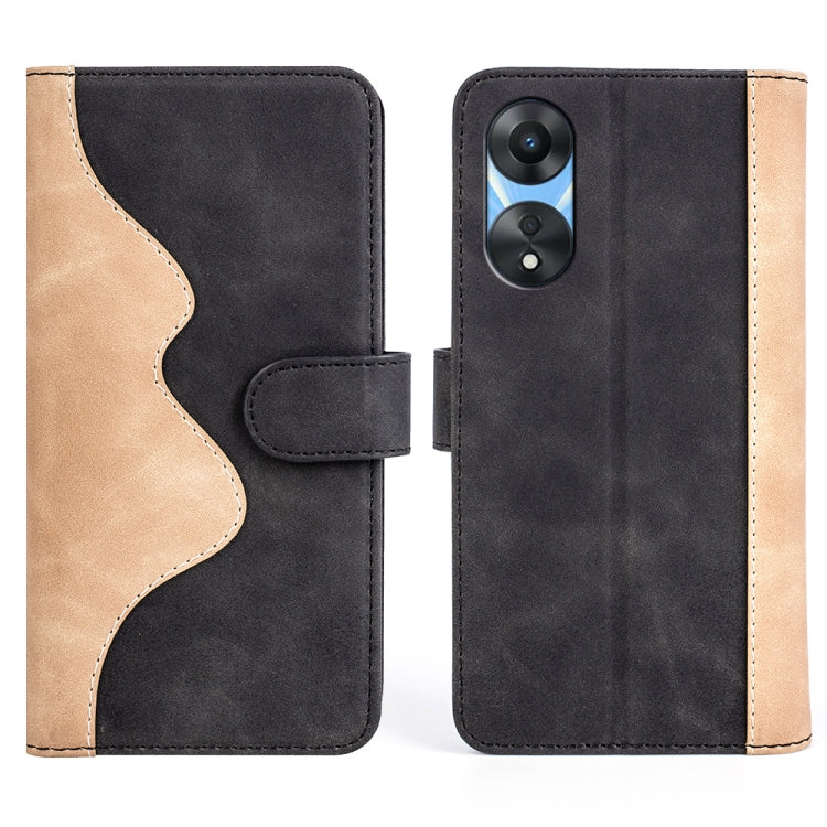 For OPPO A58 Stitching Horizontal Flip Leather Phone Case