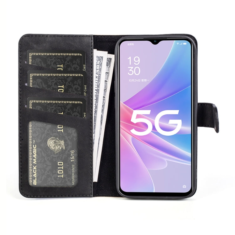 For OPPO A58 Stitching Horizontal Flip Leather Phone Case