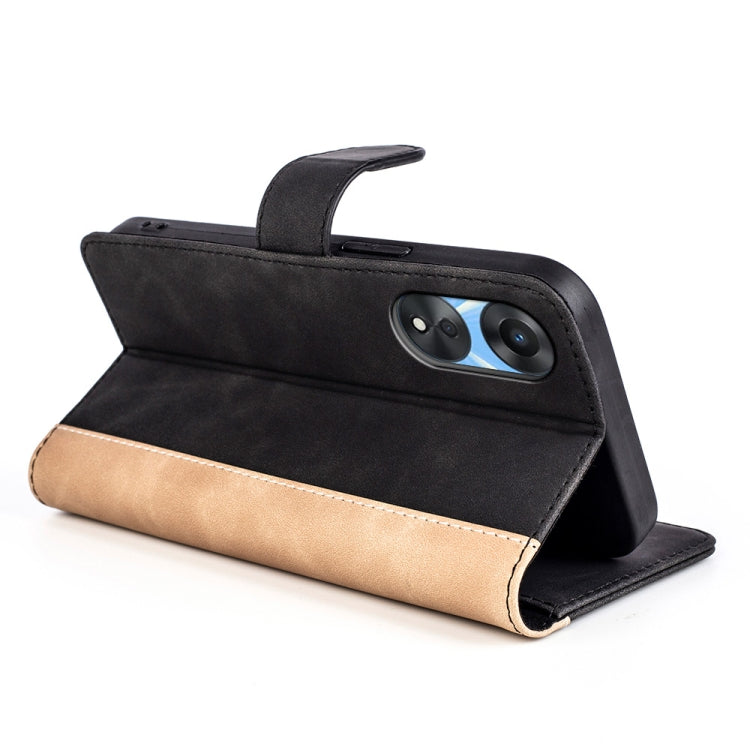 For OPPO A58 Stitching Horizontal Flip Leather Phone Case