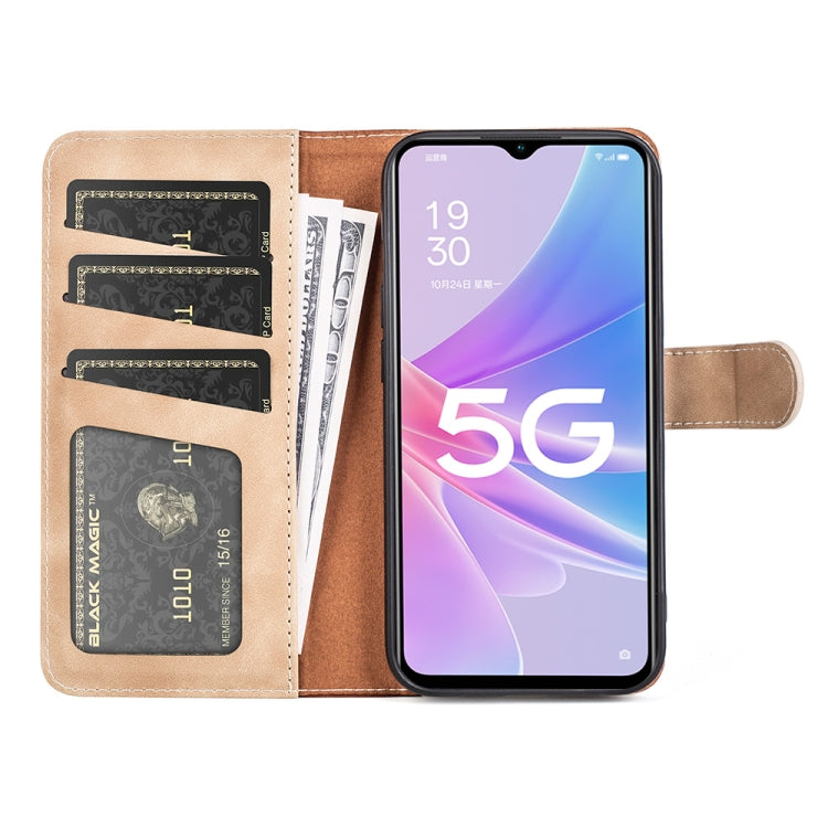 For OPPO A58 Stitching Horizontal Flip Leather Phone Case