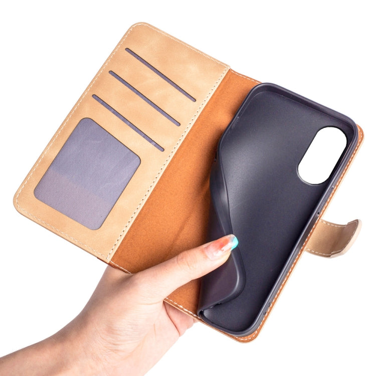 For OPPO A58 Stitching Horizontal Flip Leather Phone Case