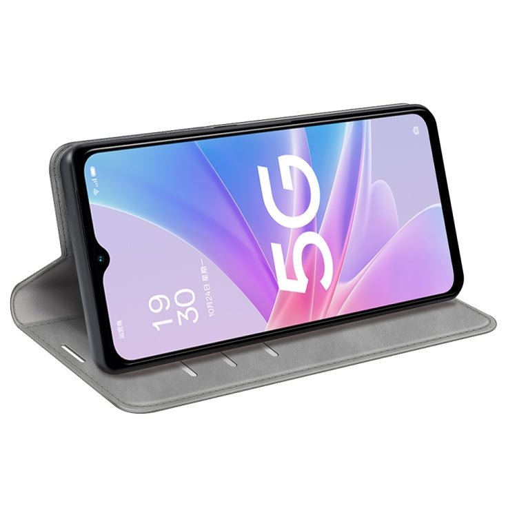 For OPPO A58 Retro-skin Magnetic Suction Leather Phone Case