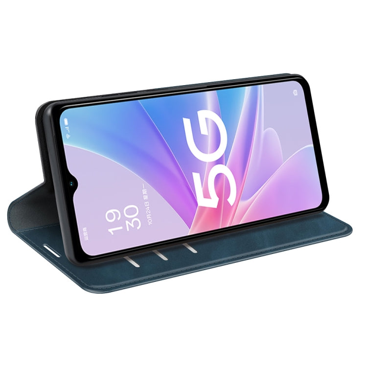 For OPPO A58 Retro-skin Magnetic Suction Leather Phone Case