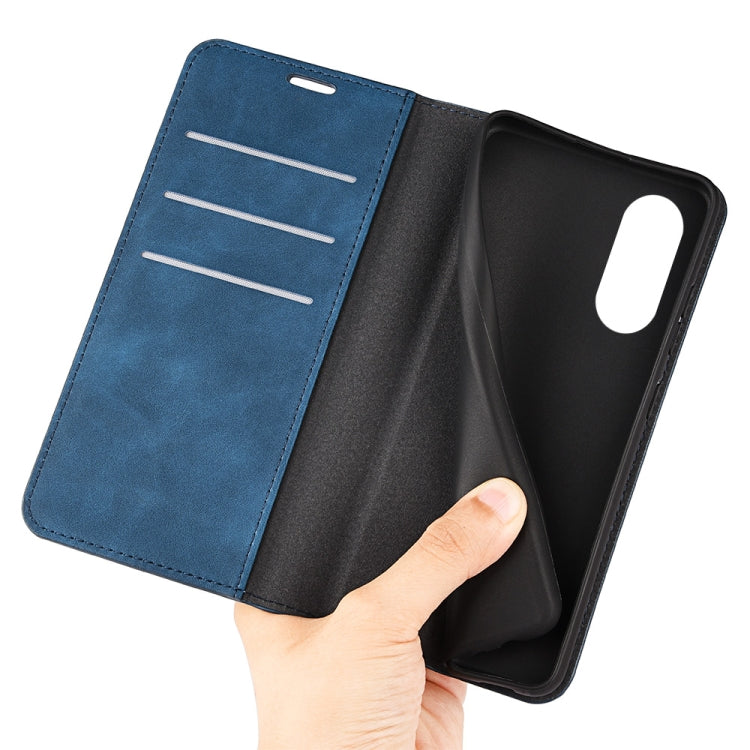 For OPPO A58 Retro-skin Magnetic Suction Leather Phone Case