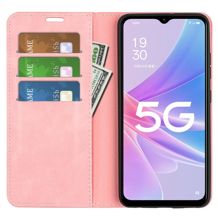 For OPPO A58 Retro-skin Magnetic Suction Leather Phone Case