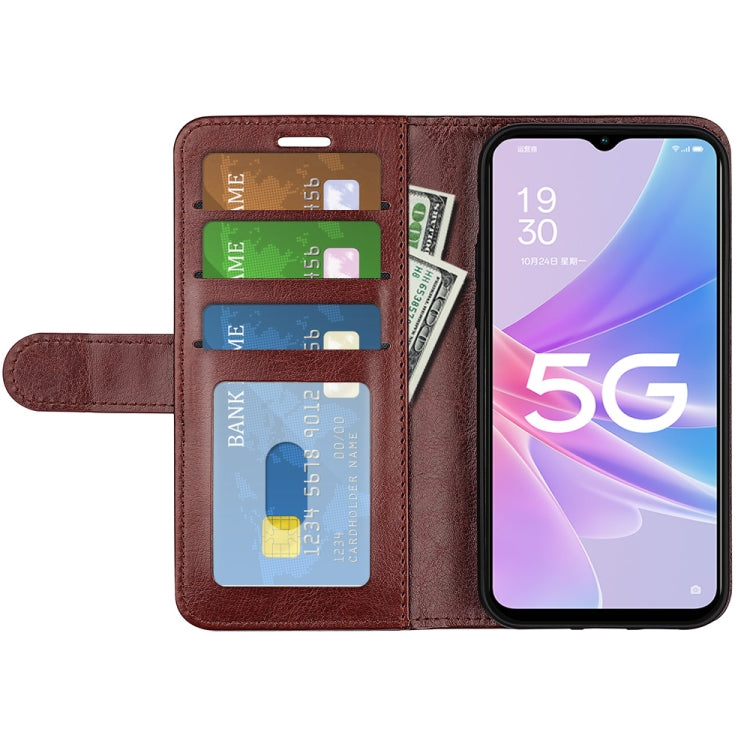 For OPPO A58 R64 Texture Horizontal Flip Leather Phone Case