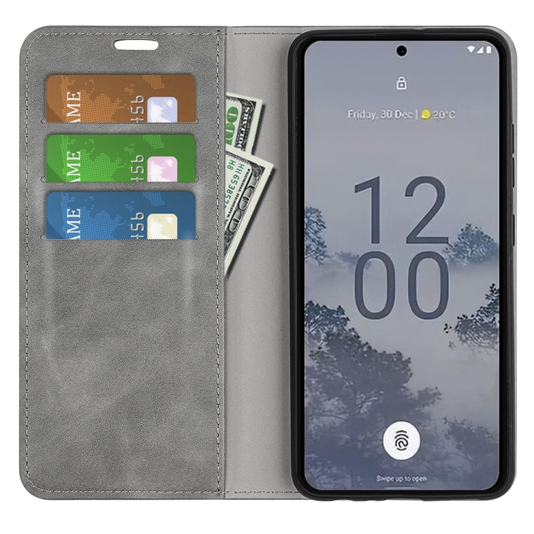 For Nokia X30 Retro-skin Magnetic Suction Leather Phone Case
