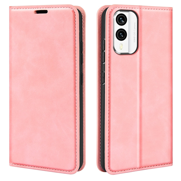 For Nokia X30 Retro-skin Magnetic Suction Leather Phone Case