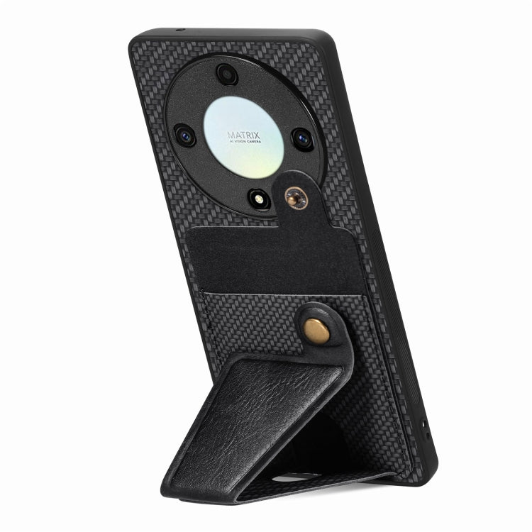 For Honor X9A Carbon Fiber Wallet Flip Card K-shaped Holder Phone Case