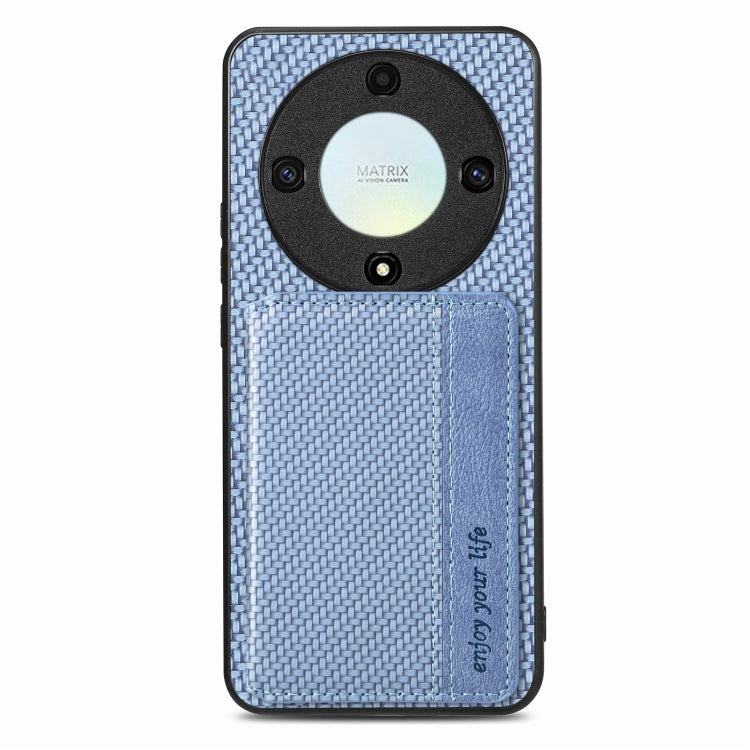 For Honor X9A Carbon Fiber Magnetic Card Wallet Bag Phone Case