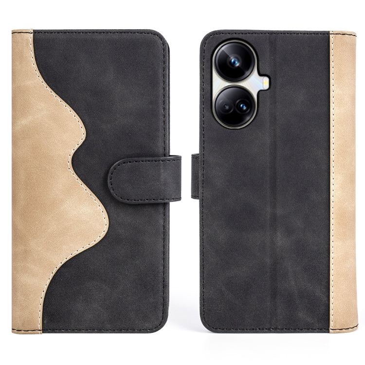 For Realme 10 Pro+ Stitching Horizontal Flip Leather Phone Case