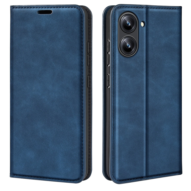 For Realme 10 4G Retro-skin Magnetic Suction Leather Phone Case