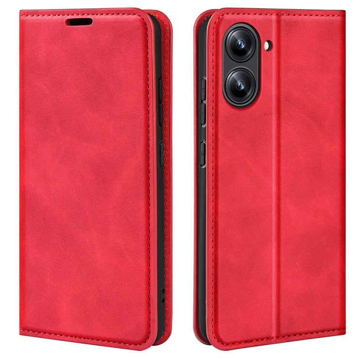 For Realme 10 4G Retro-skin Magnetic Suction Leather Phone Case