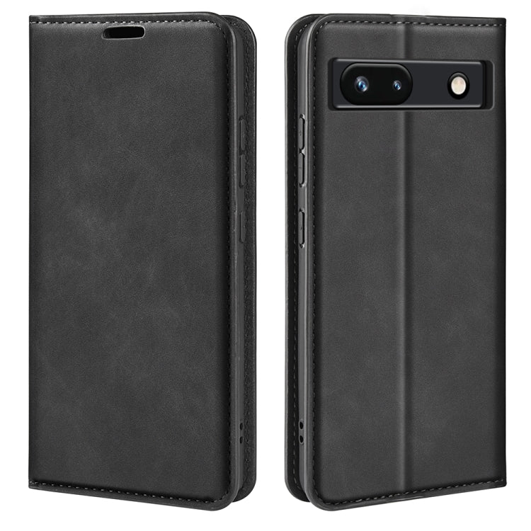 For Google Pixel 7a Retro-skin Magnetic Suction Leather Phone Case