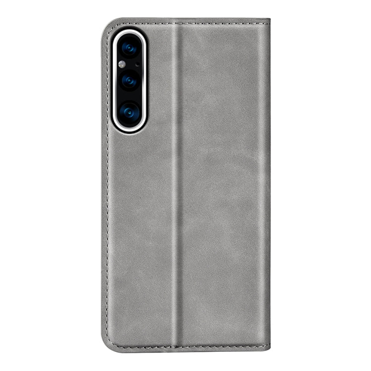 For Sony Xperia 1 V Retro-skin Magnetic Suction Leather Phone Case