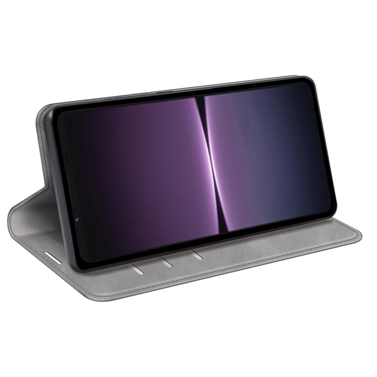 For Sony Xperia 1 V Retro-skin Magnetic Suction Leather Phone Case