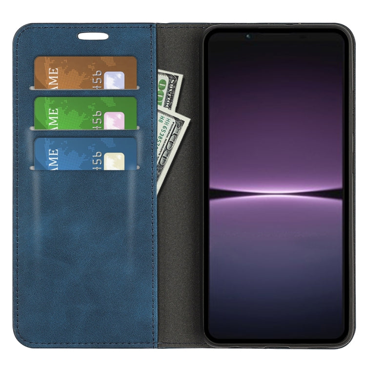 For Sony Xperia 1 V Retro-skin Magnetic Suction Leather Phone Case