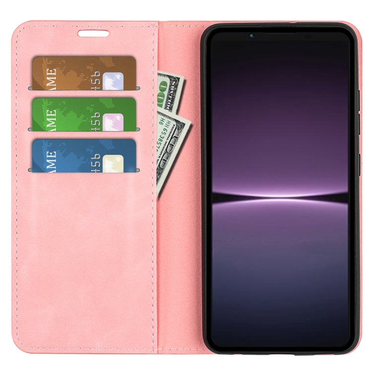 For Sony Xperia 1 V Retro-skin Magnetic Suction Leather Phone Case