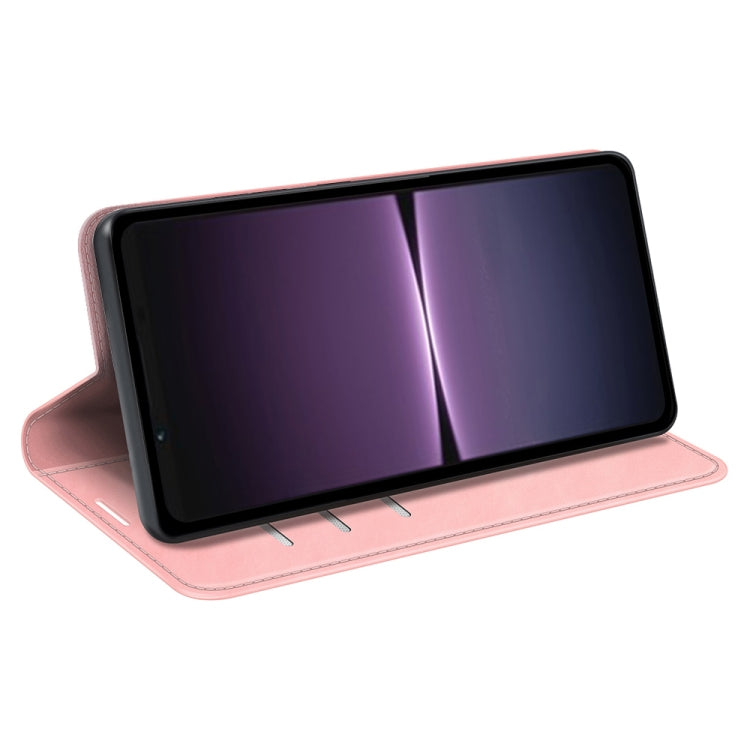 For Sony Xperia 1 V Retro-skin Magnetic Suction Leather Phone Case