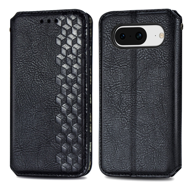 For Google Pixel 8 Cubic Grid Pressed Magnetic Leather Phone Case