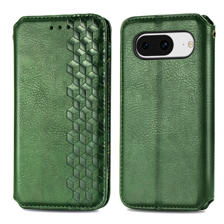 For Google Pixel 8 Cubic Grid Pressed Magnetic Leather Phone Case