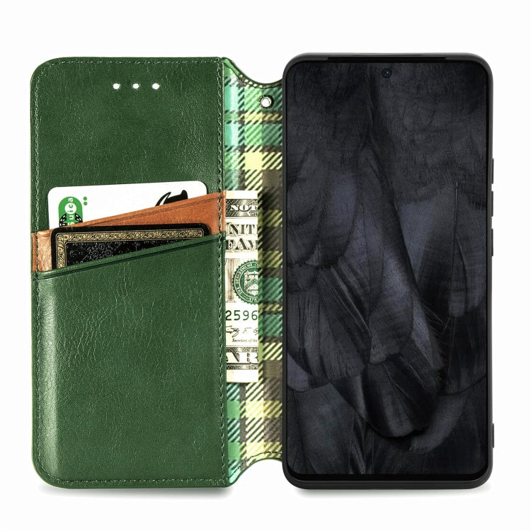 For Google Pixel 8 Pro Cubic Grid Pressed Magnetic Leather Phone Case