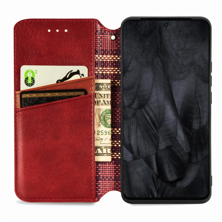 For Google Pixel 8 Pro Cubic Grid Pressed Magnetic Leather Phone Case