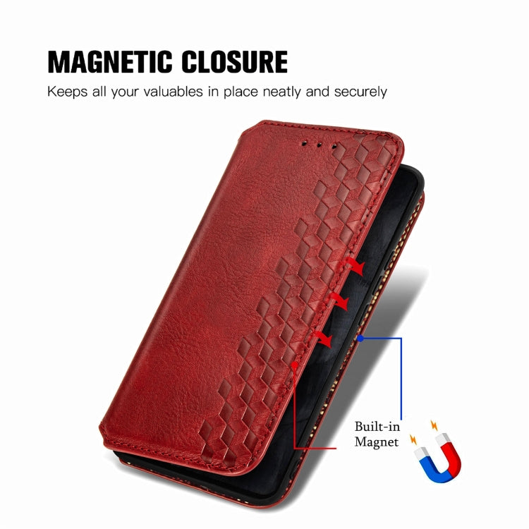 For Google Pixel 8 Pro Cubic Grid Pressed Magnetic Leather Phone Case
