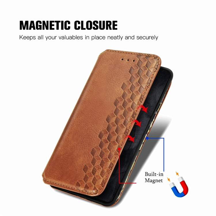 For Google Pixel 8 Pro Cubic Grid Pressed Magnetic Leather Phone Case