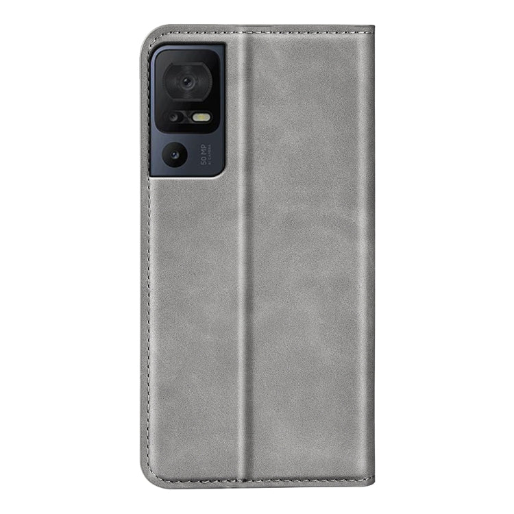 For TCL 40 SE Retro-skin Magnetic Suction Leather Phone Case