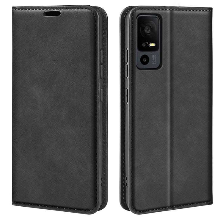 For TCL 40R Retro-skin Magnetic Suction Leather Phone Case