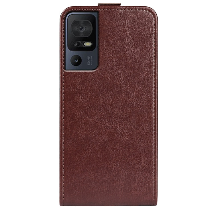 For TCL 40 SE R64 Texture Vertical Flip Leather Phone Case