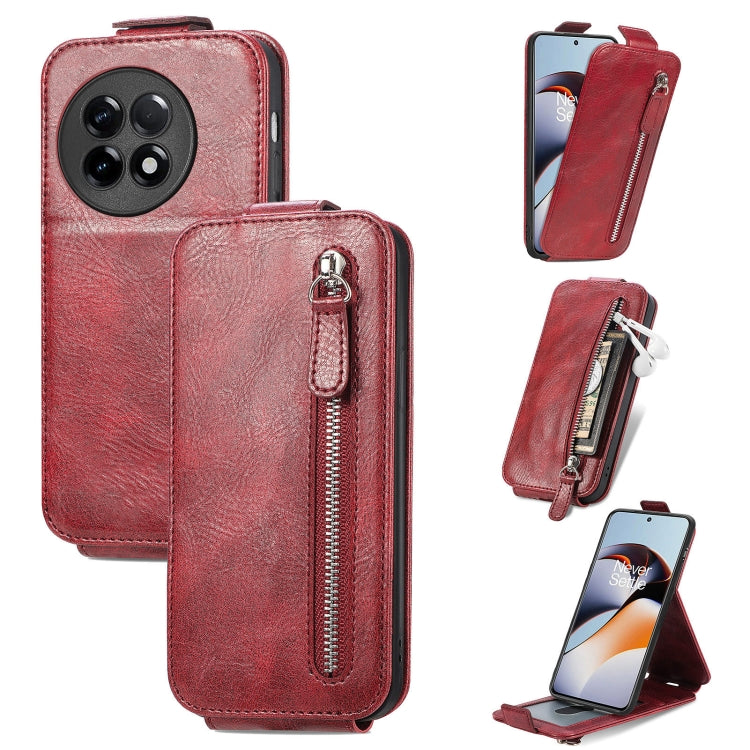 For OnePlus Ace 2 Zipper Wallet Vertical Flip Leather Phone Case