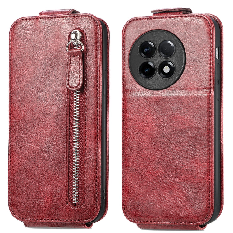 For OnePlus Ace 2 Zipper Wallet Vertical Flip Leather Phone Case