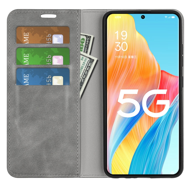 For OPPO A1 Pro 5G / Reno8 T 5G Retro-skin  Magnetic Suction Leather Phone Case