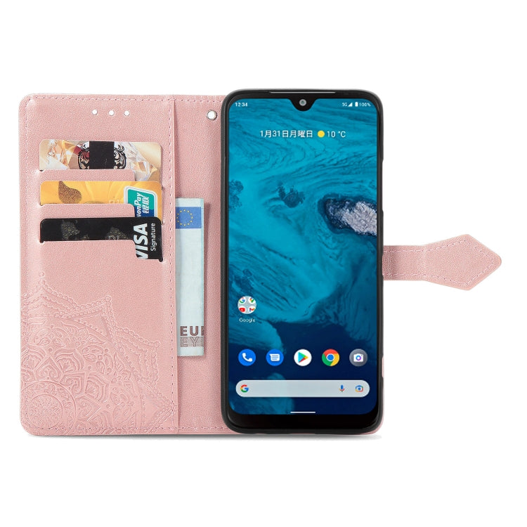 For Kyocera Android One S10 Mandala Flower Embossed Leather Phone Case