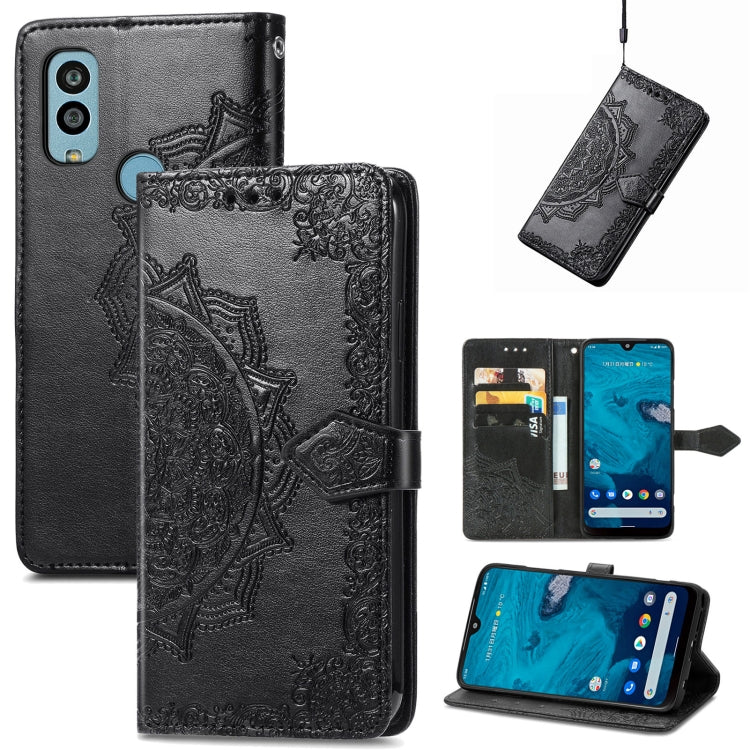For Kyocera Android One S10 Mandala Flower Embossed Leather Phone Case