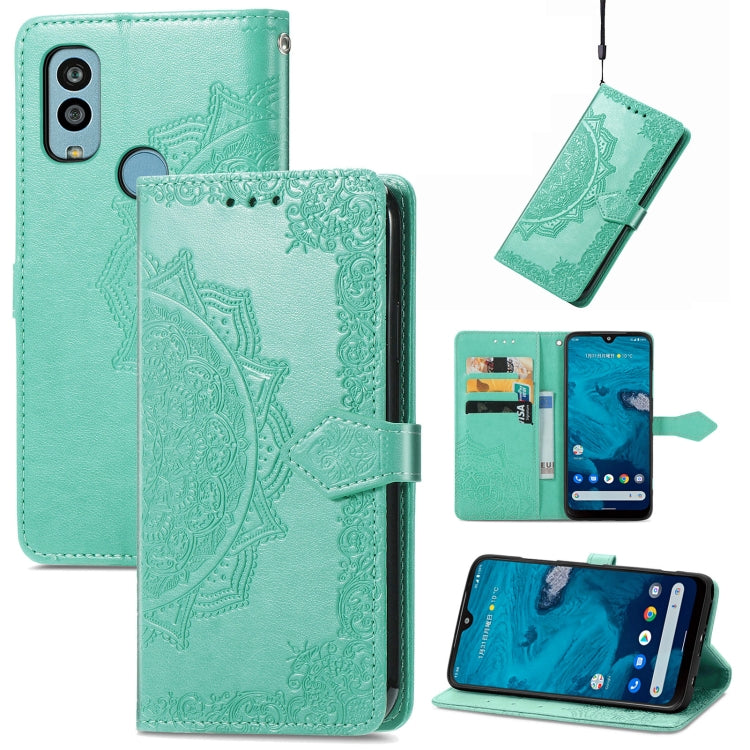 For Kyocera Android One S10 Mandala Flower Embossed Leather Phone Case