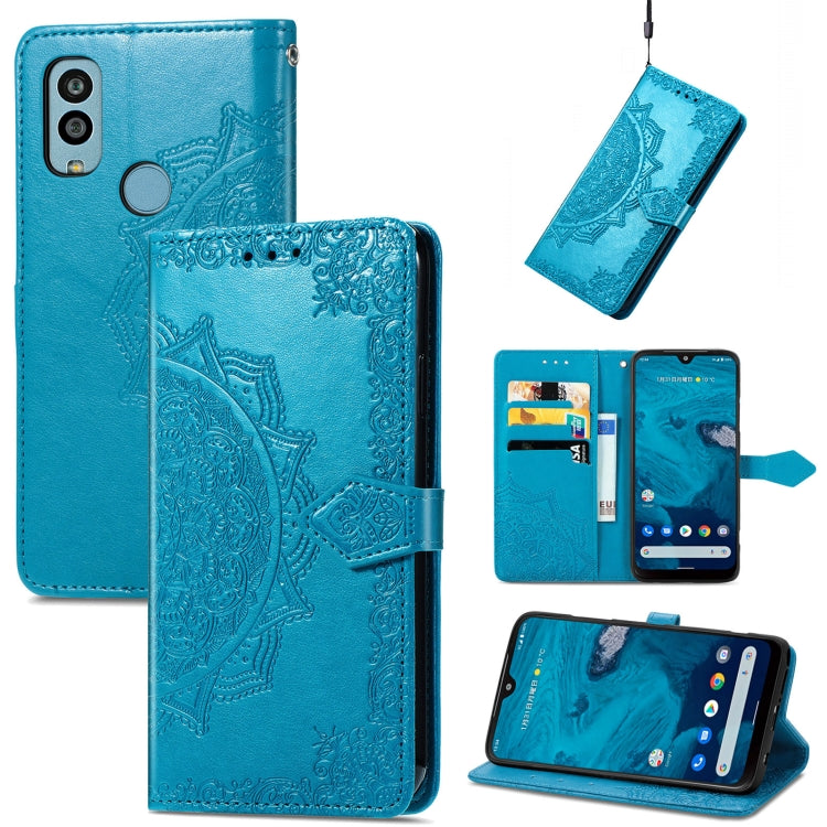 For Kyocera Android One S10 Mandala Flower Embossed Leather Phone Case