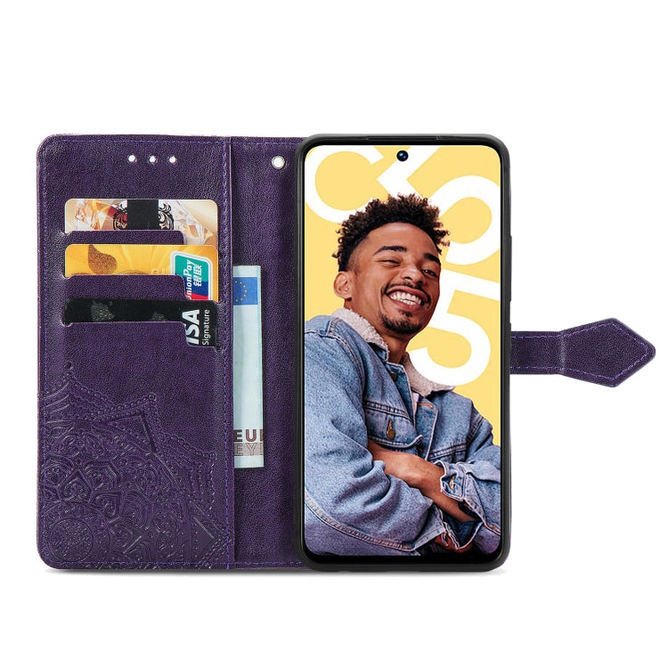 For Realme C55 Mandala Flower Embossed Leather Phone Case