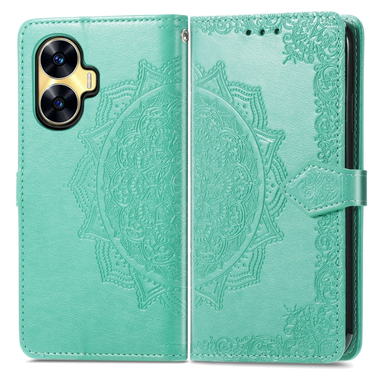 For Realme C55 Mandala Flower Embossed Leather Phone Case