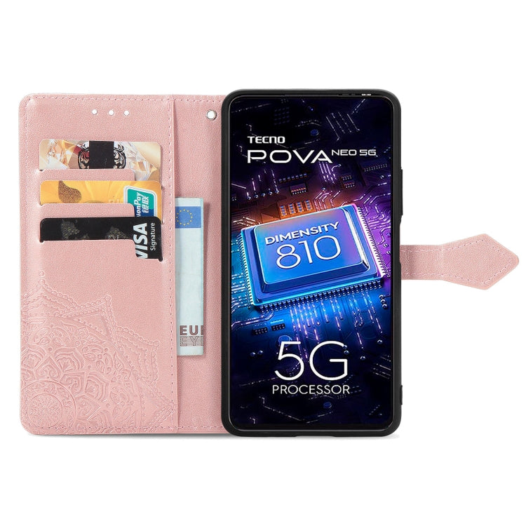 For Tecno Pova Neo 5G Mandala Flower Embossed Leather Phone Case