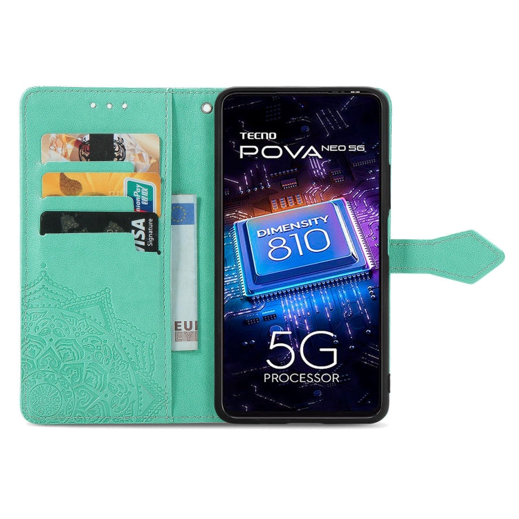 For Tecno Pova Neo 5G Mandala Flower Embossed Leather Phone Case