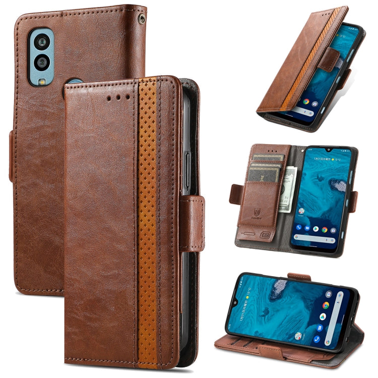 For Kyocera Android One S10 CaseNeo Splicing Dual Magnetic Buckle Leather Phone Case