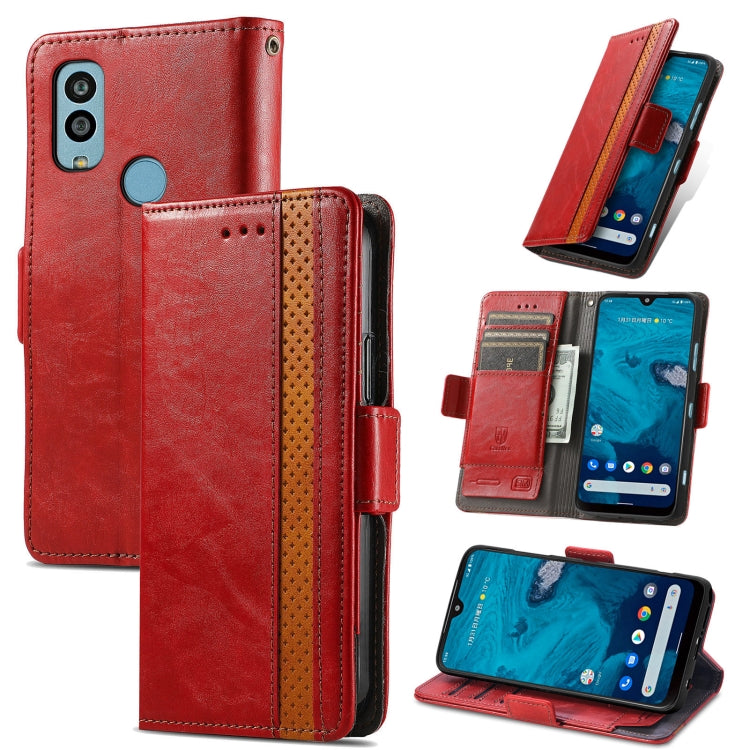 For Kyocera Android One S10 CaseNeo Splicing Dual Magnetic Buckle Leather Phone Case