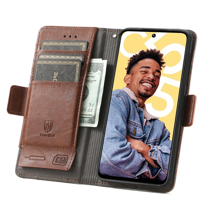 For Realme C55 CaseNeo Splicing Dual Magnetic Buckle Leather Phone Case